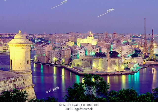Valletta seen from Senglea fortress. Malta