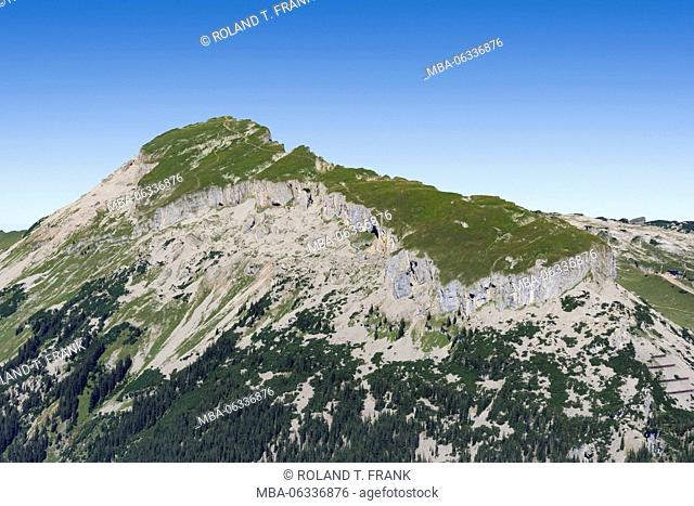 Austria, Kleinwalsertal (little Walser valley), view from the Walmendingerhorn (mountain) to the Hoher Ifen (mountain) (2230 m)