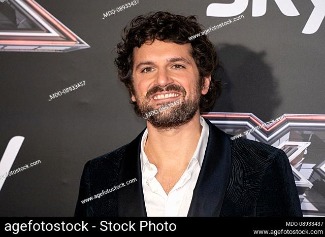 Italian actor Frank Matano during the photocall of the X-Factor Final at the Mediolanum Forum. Milan (Italy), December 9th, 2021