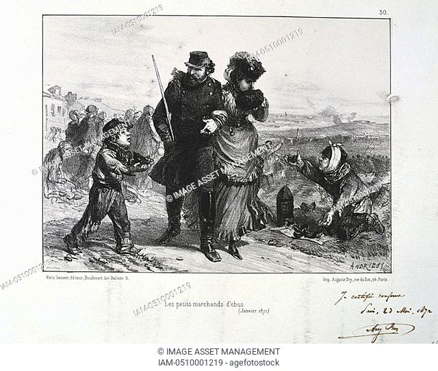The Siege of Paris, Illustration 1871 starving children begging