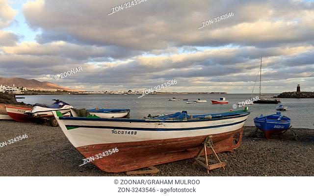 Spain Lanzaroti Playa Blanca Boats