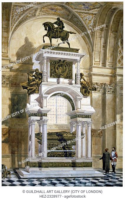 'Wellington's Monument in St Paul's Cathedral', City of London, 1877. The memorial to the Duke of Wellington, designed by Alfred Stevens, was completed in 1878