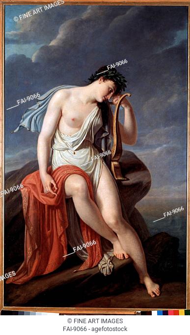 Sappho on the Lefkada's Cliff. Guérin, Pierre Narcisse, Baron (1774-1833). Oil on canvas. French Painting of 19th cen. . Early 19th cen