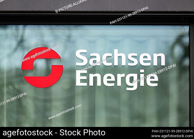 20 November 2023, Saxony, Dresden: The Sachsen Energie logo and lettering can be seen at the AG's headquarters. Photo: Robert Michael/dpa
