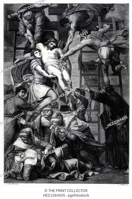'Descent from the Cross', c1545 (1870). After the painting by Daniele da Volterra in the Trinita dei Monti, Rome. A print from Les Chef D'oeuvre de la Peinture...