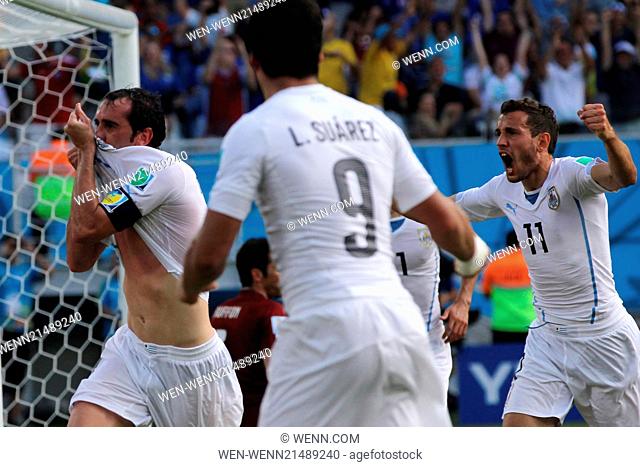 2014 FIFA World Cup - Group D - Italy v Uruguay (0-1) held at Estádio das Dunas Featuring: Diego Godin Where: Natal, Brazil When: 24 Jun 2014 Credit: WENN