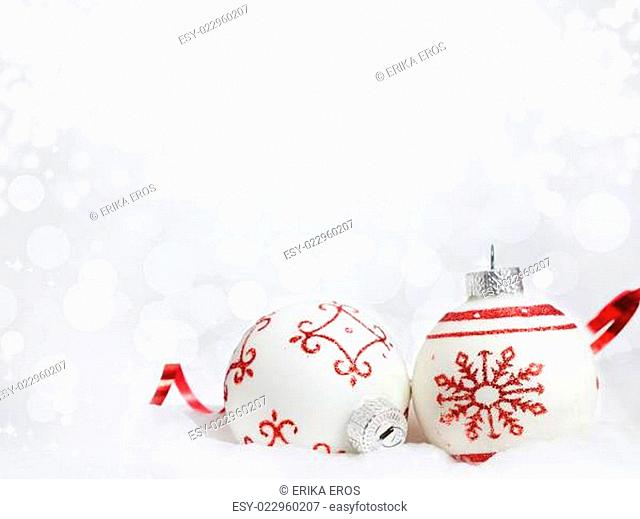 Christmas background with red decorations