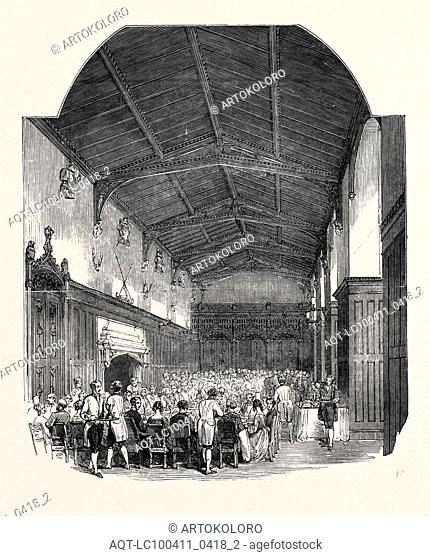 THE GREAT HALL, NEWSTEAD ABBEY, ENTERTAINMENT TO THE BRITISH ARCHAEOLOGICAL ASSOCIATION, NEWARK, 1852