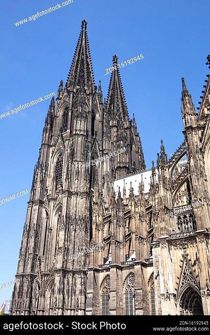 Deutschland, Nordrhein-Westfalen, Rheinland, Koeln, Koelner Dom, Suedfassade, Gotik, UNESCO-Weltkulturerbe