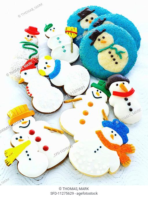 Christmas snowman biscuits