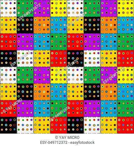 Colorful patchwork background with buttons
