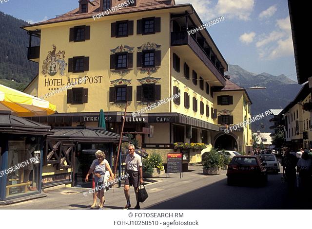Austria, Tirol, Vorarlberg, St. Anton am Arlberg, Arlberg Region, Scenic alpine resort village of St. Anton am Arlberg in the Austrian Alps