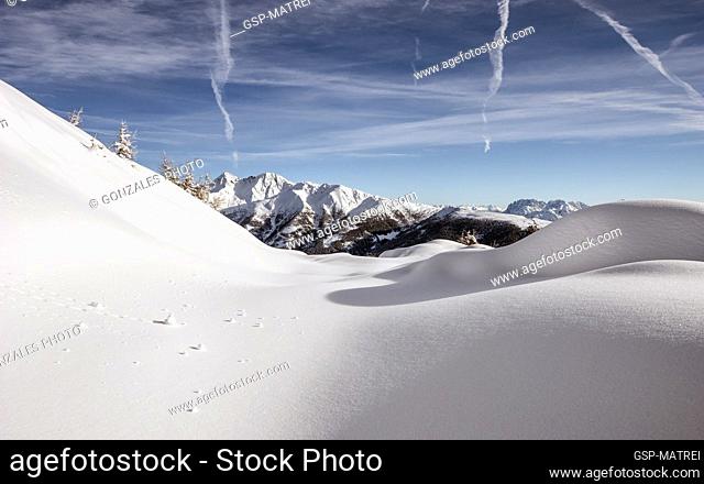 A breathtaking view on the ski area in Matrei, Austria