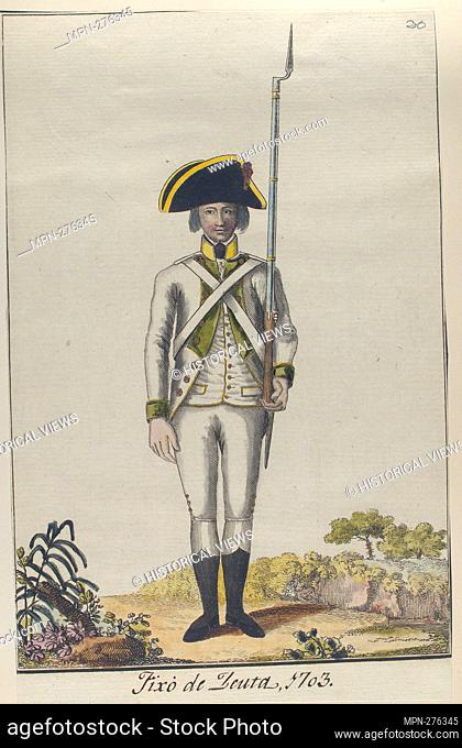 Fixo de Ceuta, 1703. (1797). Vinkhuijzen, Hendrik Jacobus (Collector). The Vinkhuijzen collection of military uniforms Spain Spain, 1797 [part 2]