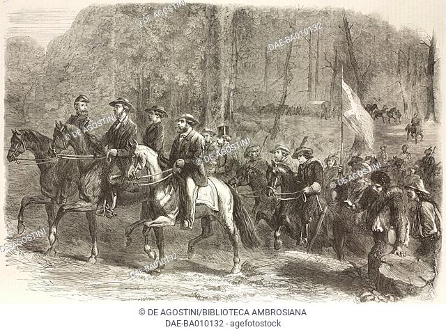 Flight of the Confederate President Jefferson Davis and his ministers, Georgia, United States of America, American Civil War