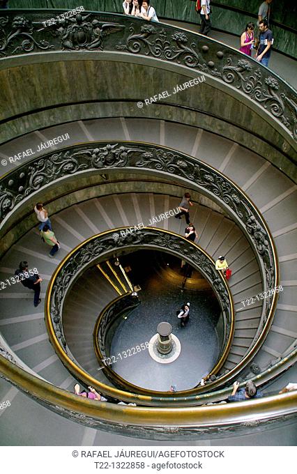 State of the Vatican City Italy  Circular staircase inside the Vatican Museums