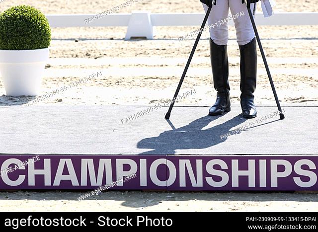 09 September 2023, North Rhine-Westphalia, Riesenbeck: Equestrian sport: European Championship, Para-Dressage, Freestyle Grade II