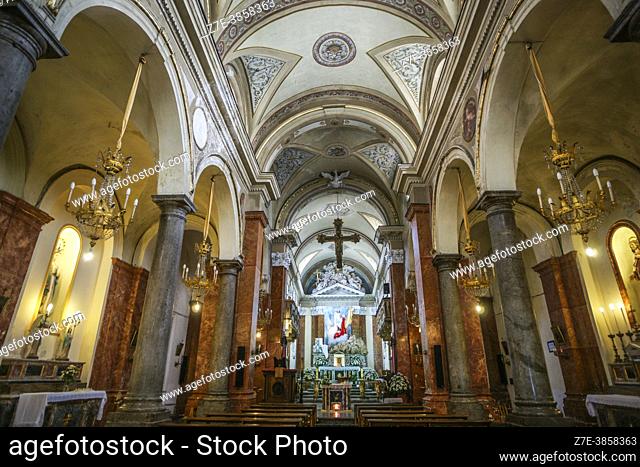 Church of Sant'Ippolito (Hippolytus) Martyr. Interior. Porta Carini Street, Palermo, Sicily, Italy, Europe