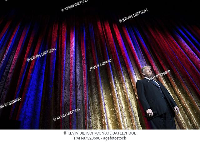 United States President-Elect Donald Trump delivers remarks at the Chairman's Global Dinner, at the Andrew W. Mellon Auditorium in Washington, D.C