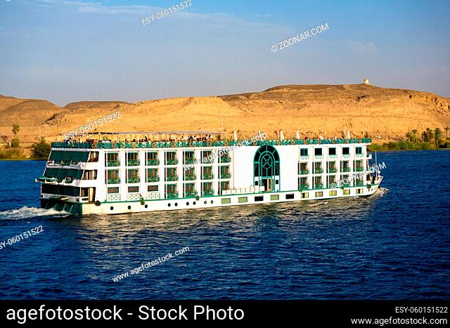 Cruising down the Nile in a River Cruise Ship, Egypt