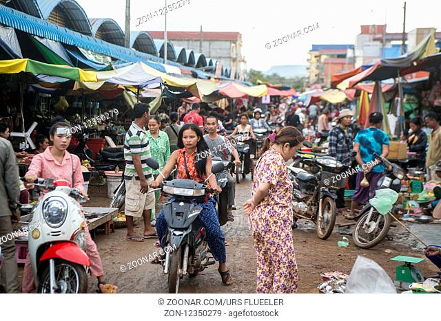 the food market in the city of Preah Vihear city of Cambodia. Cambodia, Kampong Thom, November, 2017