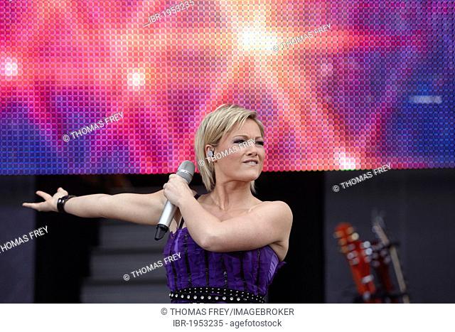 Pop singer Helene Fischer performing on the Loreley open-air stage, St Goarshausen, Rhineland-Palatinate, Germany, Europe