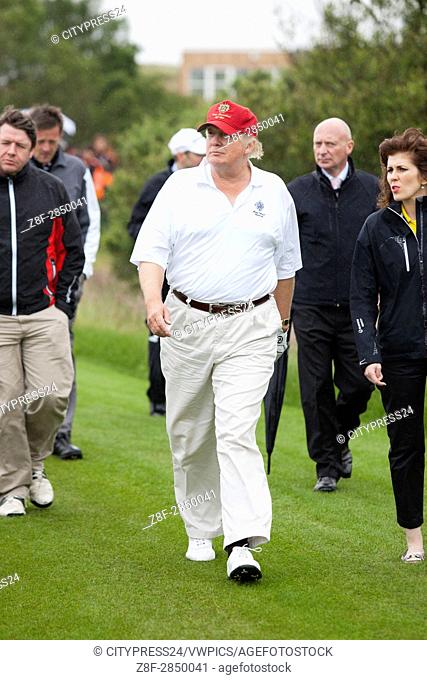 Donald Trump. Opening of Trump International Golf Links. Official opening of Donald Trump's golf course at the Menie Estate, Aberdeen