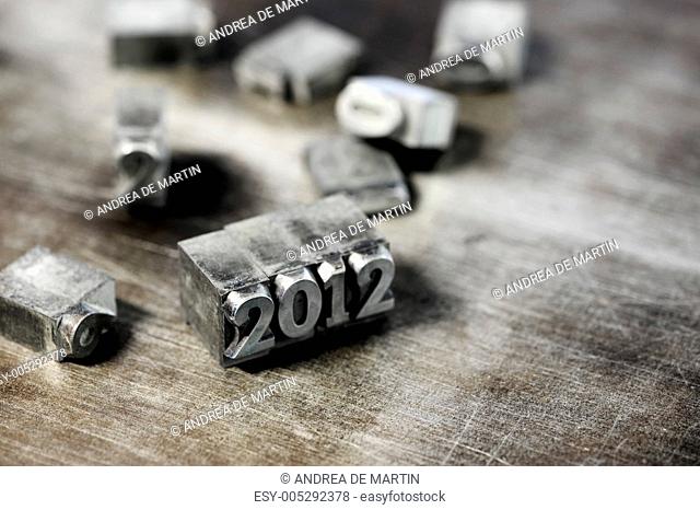 Block letters: new year 2012