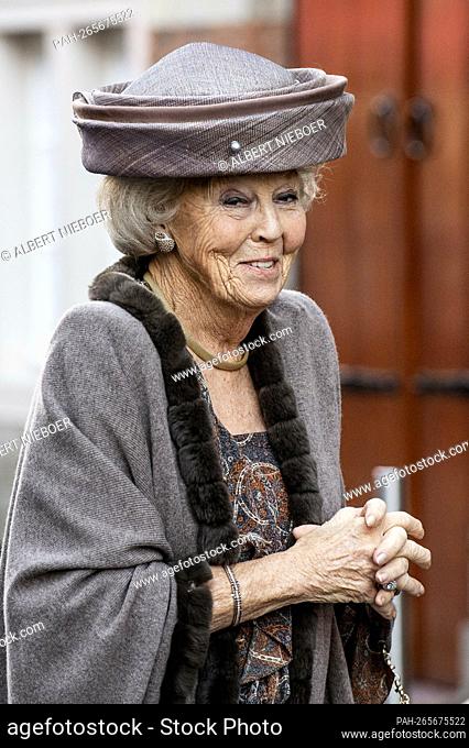 Princess Beatrix of The Netherlands arrives at the City Hall in Culemborg, on November 24, 2021, to attend the plenary program and awards the Jantje Beton Prize...
