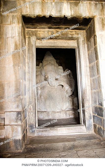 Statue of lord Ganesha in a temple, Hampi, Karnataka, India
