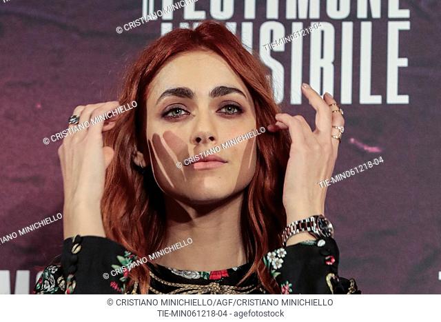 The actress Miriam Leone during the photocall of film Il testimone invisibile, Rome, ITALY-06-12-2018