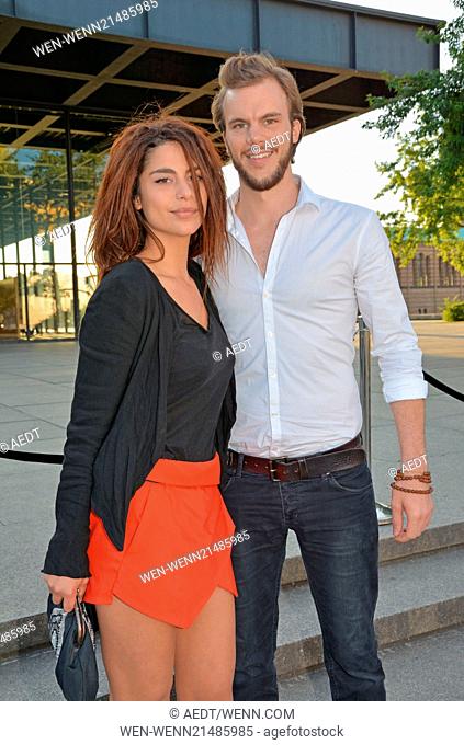 Nadia Hilker and her new boyfriend Mark Herbig at Burda Media summer party (Sommerfest) and office opening at Neue Nationalgalerie