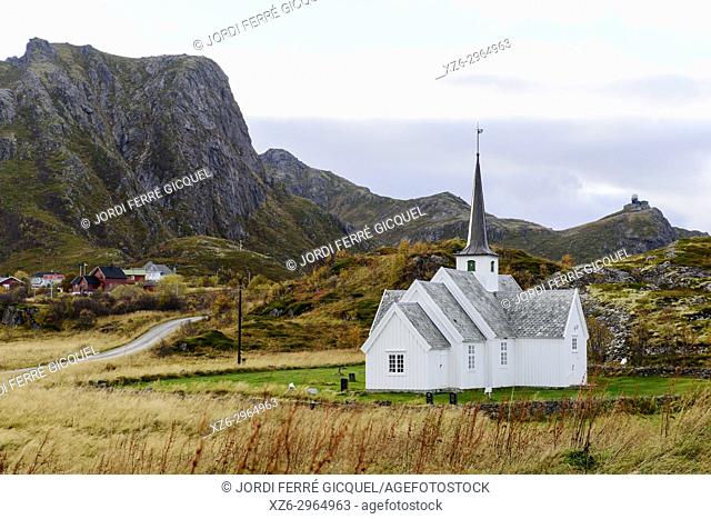 Church in Langenes, Langøya island, Archipelago of Vesterålen, county of Nordland, Norway, Europe