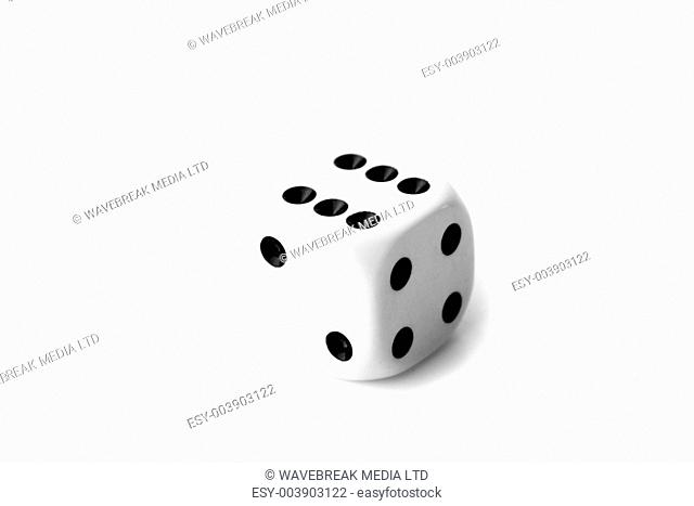 Black and white dice against a white background