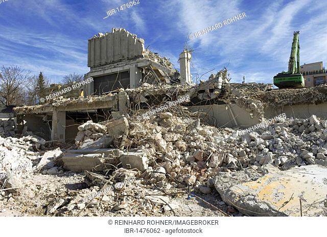 Ruins from the demolition of a post office building, Angererstrasse 9, economic crisis, Munich, Bavaria, Germany, Europe