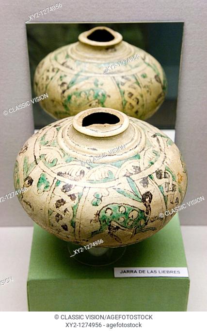 Granada Granada Province Spain Museo Arqueologico y Etnologico Green and manganese ceramic from the Emir-Caliphal Age 8th to 10th century Known as the Jarro de...
