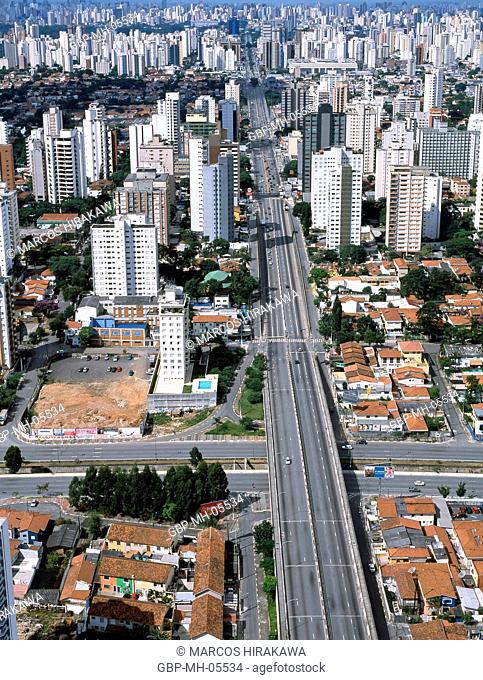 Aerial view, Avenida Vereador José Diniz, Moema, Campo Belo, Sao Paulo, Brazil