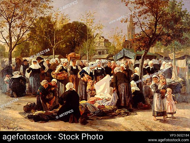 Trayer Jules - Marché Aux Chiffons Dans Le Finistère - French School - 19th and Early 20th Century