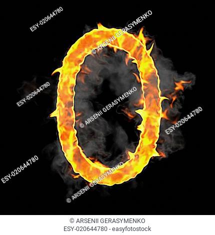 Burning and flame font 0 numeral