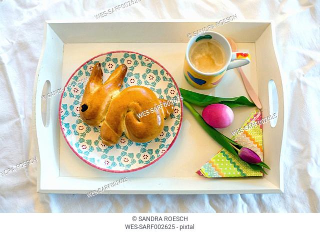 Easter Breakfast on tray