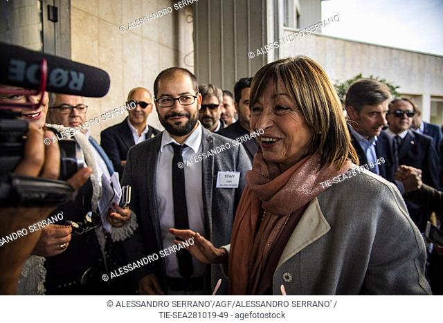 President of Umbria Region Donatella Tesei arrival at the press conference , Perugia, ITALY-28-10-2019