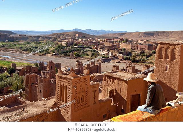 Morocco, North Africa, Africa, Southern Morocco, atlas, mountains, mountains, Ait Ben Haddou, Kasbah, world cultural heritage, building, construction, village