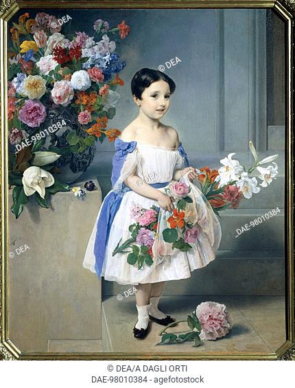Portrait of Countess Antonietta Negroni Prati Morosini, 1858, by Francesco Hayez (1791-1882), oil on canvas, 128x110 cm.  Milano