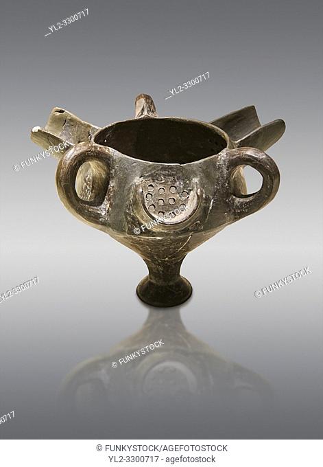 Bronze Age Anatolian terra cotta vessel with strainer - 19th to 17th century BC - Kültepe Kanesh - Museum of Anatolian Civilisations, Ankara, Turkey