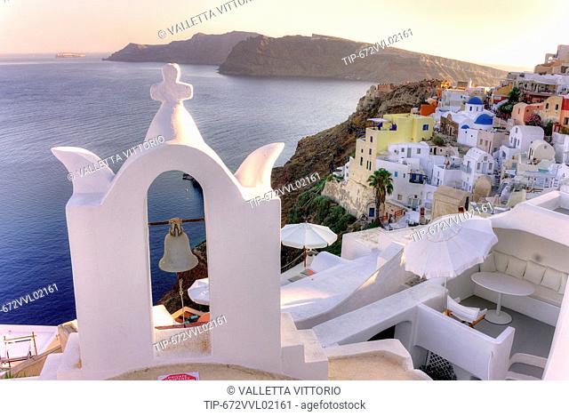 Greece, Cyclades, Santorini island, Oia village cityscape