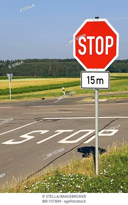 Crossing with a stop sign