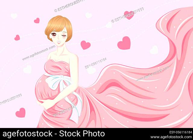 beauty cartoon pregnant women on the pink background, Stock Vector, Vector  And Low Budget Royalty Free Image. Pic. ESY-056116184 | agefotostock