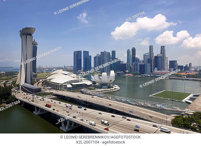 Elevated view of Marina Bay, Singapore