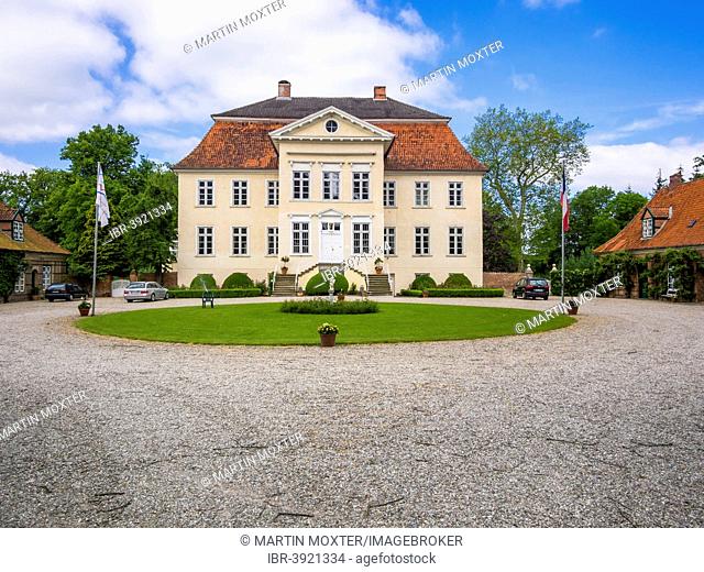 Gut Hasselburg, Hasselburg Estate, with mansion, Altenkrempe, Schleswig-Holstein, Germany