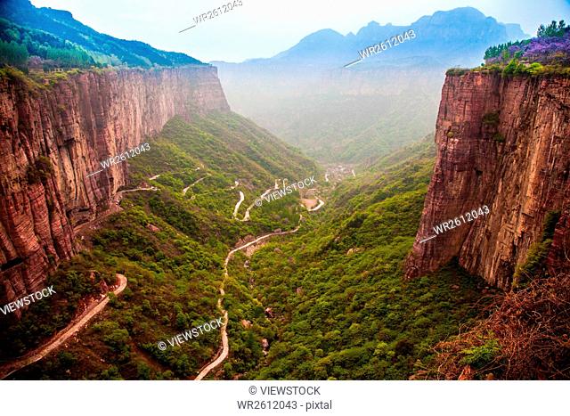 The scenery of Guoliang village of Taihang Mountain, Henan province, China